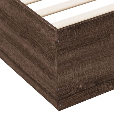 vidaXL Cadre de lit chêne marron 180x200 cm bois d'ingénierie