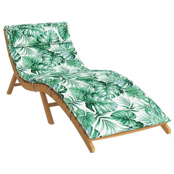 vidaXL Coussin de chaise longue motif de feuilles 180x60x4 cm