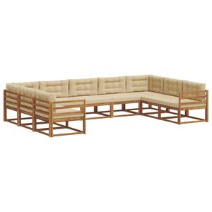 vidaXL Ensemble de canap&eacute;s d'ext&eacute;rieur 9 pcs Naturel et Beige