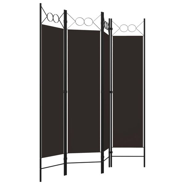 vidaXL Cloison de s&eacute;paration 4 panneaux Marron 160 x 180 cm