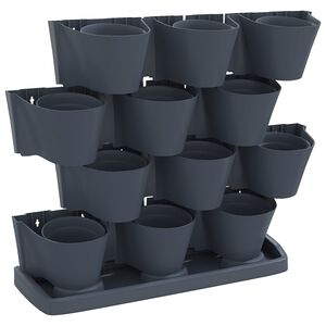 vidaXL Ensemble de jardini&egrave;res verticales 12 pcs Anthracite PP