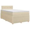 vidaXL Lit boxspring avec matelas Cr&egrave;me 120 x 190 cm Tissu