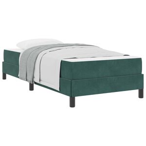 vidaXL Lit &agrave; ressorts avec matelas Vert fonc&eacute; 80 x 200 cm tissu