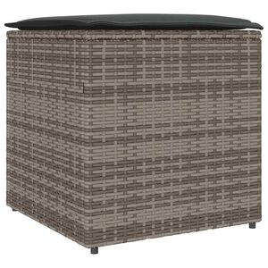 vidaXL Bo&icirc;te &agrave; coussins avec stockage Gris 50 x 50 x 50 cm polyrotin