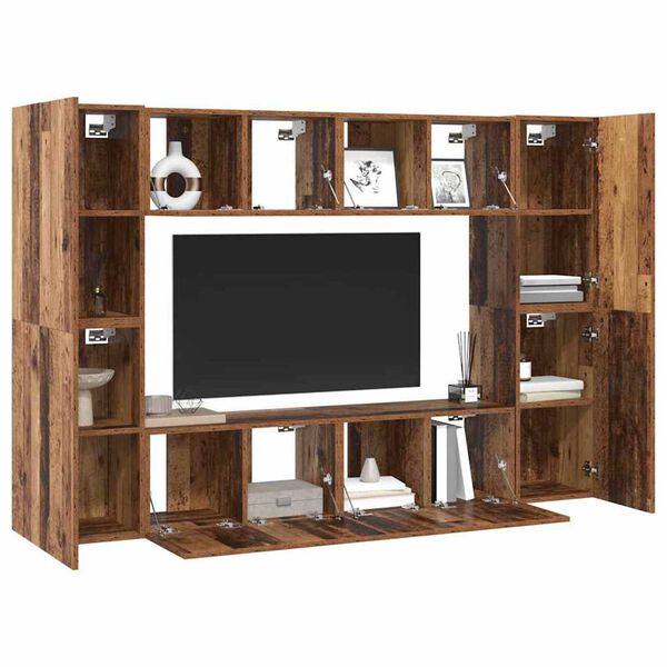 vidaXL Ensemble meuble TV 8 pcs Bois Ancien Bois d'ing&eacute;nierie