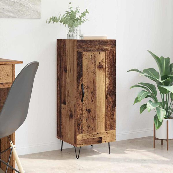 vidaXL Buffet Bois Ancien 34,5 x 34 x 90 cm Bois d'ing&eacute;nierie et fer