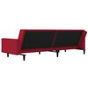 vidaXL Canap&eacute;-lit 2 places avec deux oreillers et repose-pied Bordeaux