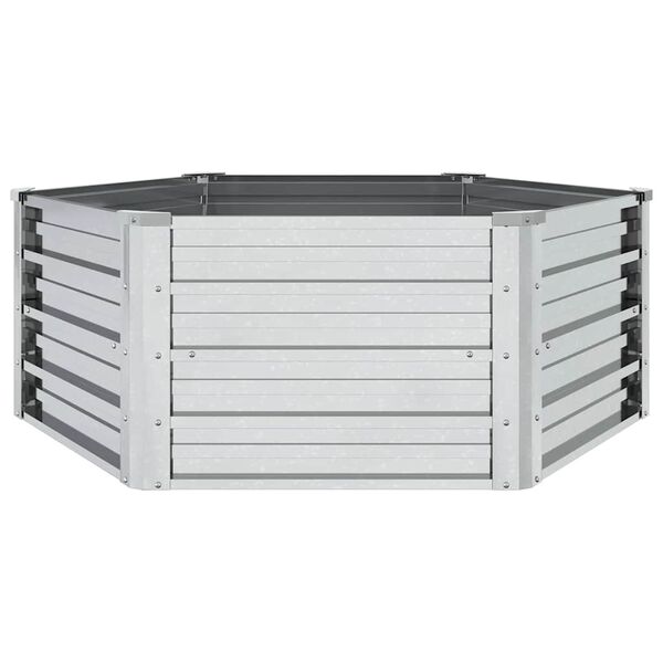 vidaXL Lit surélevé de jardin 129x45 cm Acier galvanisé Argenté