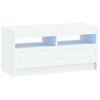 vidaXL Meuble TV LED Blanc Bois d'ing&eacute;nierie