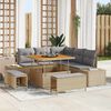vidaXL Ensemble de canap&eacute; de jardin 8 pcs Beige Poly rotin
