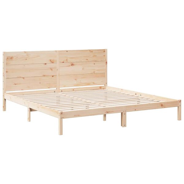 vidaXL Cadre de lit extra long sans matelas 180x220 cm bois massif