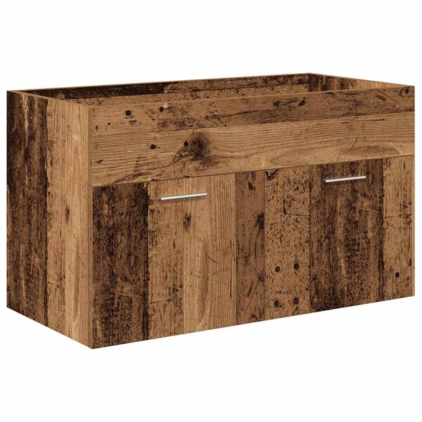 vidaXL Meuble lavabo avec bassin et robinet intégrés vieux bois