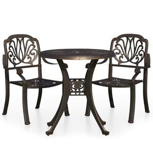 vidaXL Ensemble de bistro 3 pcs Aluminium coul&eacute; Bronze