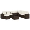 vidaXL Salon de jardin avec coussins 9 pcs marron r&eacute;sine tress&eacute;e
