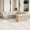 vidaXL Salon de jardin avec coussins 12 pcs beige r&eacute;sine tress&eacute;e