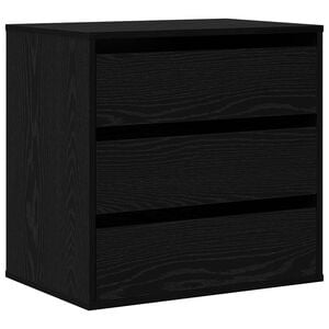 vidaXL Armoire &agrave; tiroirs 3-Tiroir Noir 61 x 41 x 58 cm