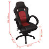 vidaXL Chaise de bureau en cuir artificiel Rouge