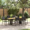 vidaXL Ensemble de salle &agrave; manger pour jardin 7 pcs Noir polyrotin