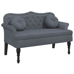vidaXL Banc avec coussins Gris fonc&eacute; 120,5x65x75 cm Velours