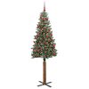vidaXL Sapin de Noël mince avec 300 LED Vert et blanc 180 cm