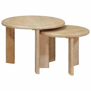 vidaXL Tables basses gigognes 2 pcs Noir Bois de mangue massif