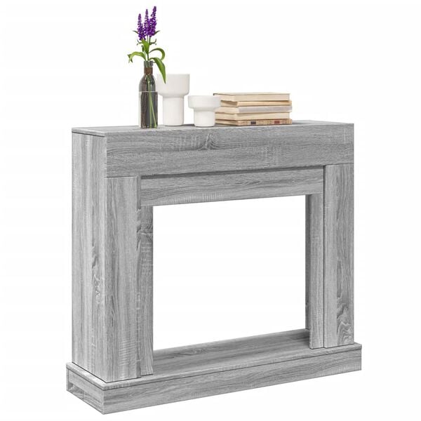 VidaXL Cadre de chemin&eacute;e sonoma gris 100x30x87,5 cm bois d'ing&eacute;nierie