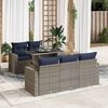 vidaXL Salon de jardin avec coussins 6 pcs gris r&eacute;sine tress&eacute;e acacia
