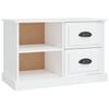 vidaXL Meuble TV blanc brillant 73x35,5x47,5 cm bois d'ing&eacute;nierie