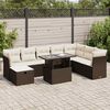 vidaXL Salon de jardin avec coussins 9 pcs marron r&eacute;sine tress&eacute;e