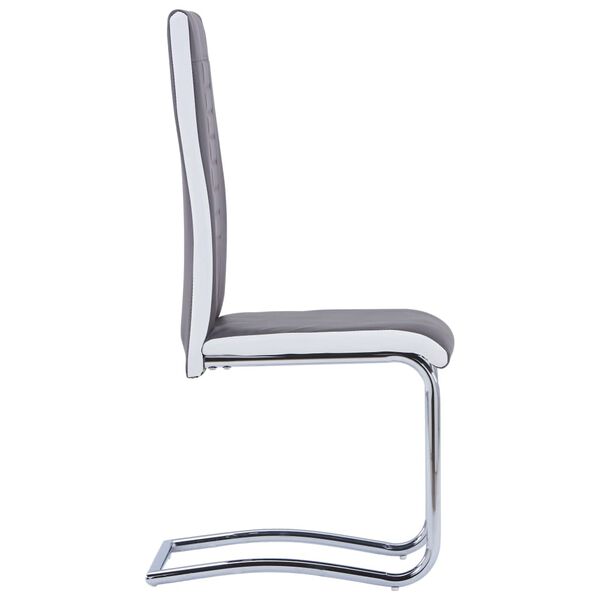 vidaXL Chaises &agrave; manger cantilever lot de 4 gris similicuir