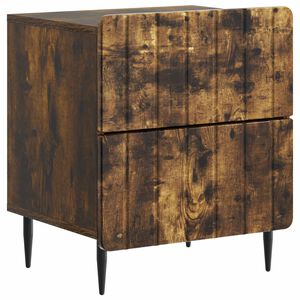 vidaXL Cabinet de chevet avec tiroir Ch&ecirc;ne fum&eacute; 43 x 34,5 x 49,5 cm
