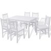 vidaXL Jeu de salle &agrave; manger 7 pcs Pin&egrave;de Blanc