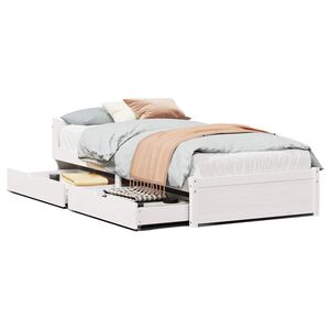 vidaXL Cadre de lit sans matelas blanc 90x190 cm bois de pin massif