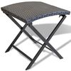 vidaXL Tabouret pliable R&eacute;sine tress&eacute;e Noir