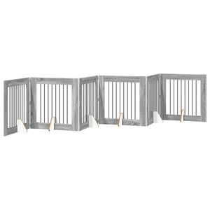 vidaXL Porte de chien pliable avec supports 6 pc Sonoma gris 482 cm