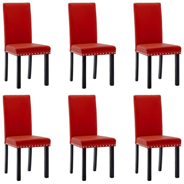 vidaXL Chaises &agrave; manger lot de 6 rouge bordeaux similicuir