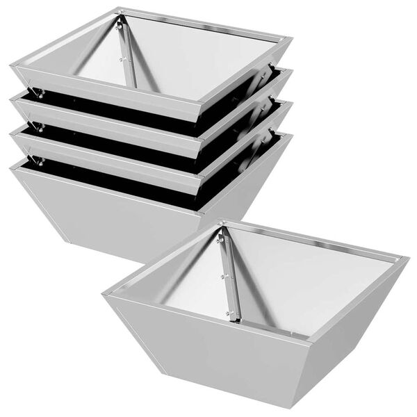 vidaXL Cache-pot de jardin 5 pcs Argent 40 x 40 x 15 cm