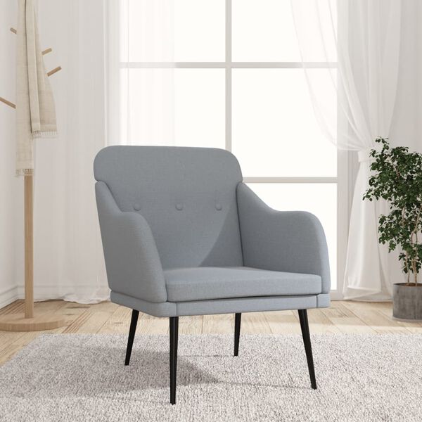 vidaXL Fauteuil Gris clair 63x76x80 cm Tissu