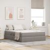 vidaXL Lit avec rangement et matelas Taupe 140 x 190 cm Polyester