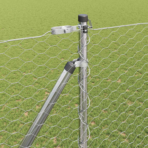 vidaXL Poteau de cl&ocirc;ture. Argent&eacute; 100 x 1,5 m (maille de 36 mm) Acier