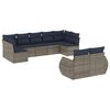 vidaXL Ensemble de canap&eacute; de jardin 9 pcs avec coussins gris r&eacute;sine tress&eacute;e