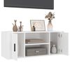 vidaXL Meuble TV Blanc 100x35x40 cm Bois d'ing&eacute;nierie