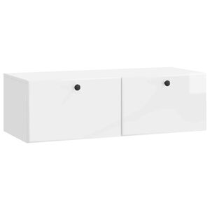 vidaXL Meuble TV mural 98 x 41 x 30 cm Blanc brillant