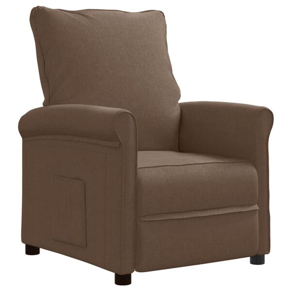 vidaXL Fauteuil inclinable Marron Tissu