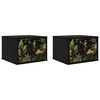 vidaXL Cabinet de chevet mural RHENEN 2 pc Ch&ecirc;ne noir 36 x 33 x 25 cm