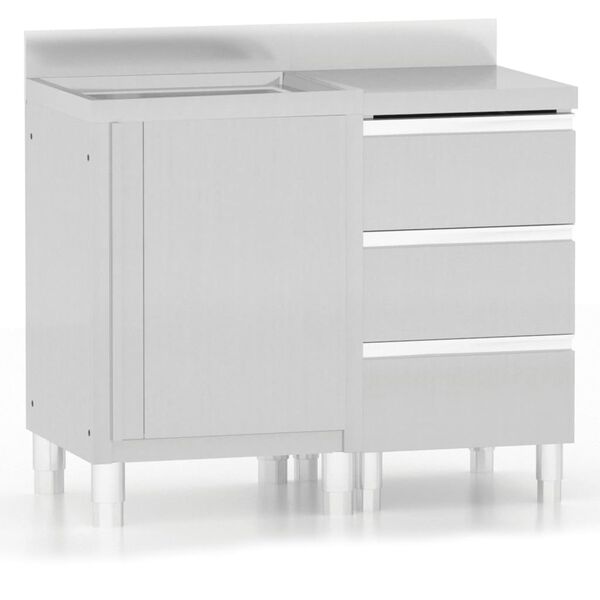 vidaXL Armoires de cuisine commerciales 2 pièces en acier inoxydable