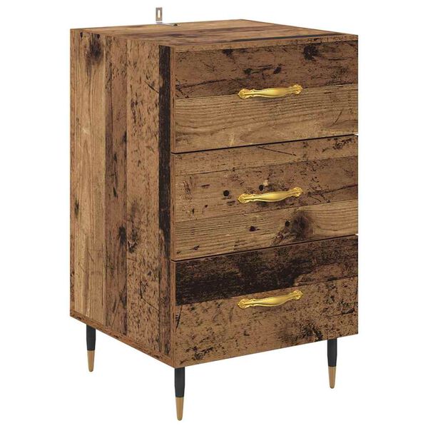 vidaXL Cabinet de chevet Bois ancien 40 x 40 x 66 cm Bois d'ing&eacute;nierie