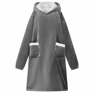 vidaXL Sweat &agrave; capuche couverture Gris fonc&eacute; M Polaire et flanelle