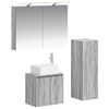 vidaXL Ensemble de mobilier de salle de bain 4 pc Sonoma gris