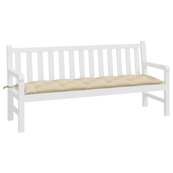 vidaXL Coussin de banc de jardin beige 180x50x7 cm tissu oxford